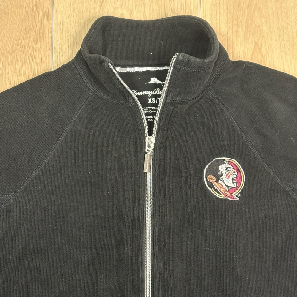 Tommy Bahama Florida State Seminoles FSU Full Zip Jacket Black Womens XS - Picture 2 of 9